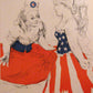 Marianne & The Goddess of Liberty - Atelier Mourlot by Jack Levine, 1967 - Mourlot Editions - Fine_Art - Poster - Lithograph - Wall Art - Vintage - Prints - Original