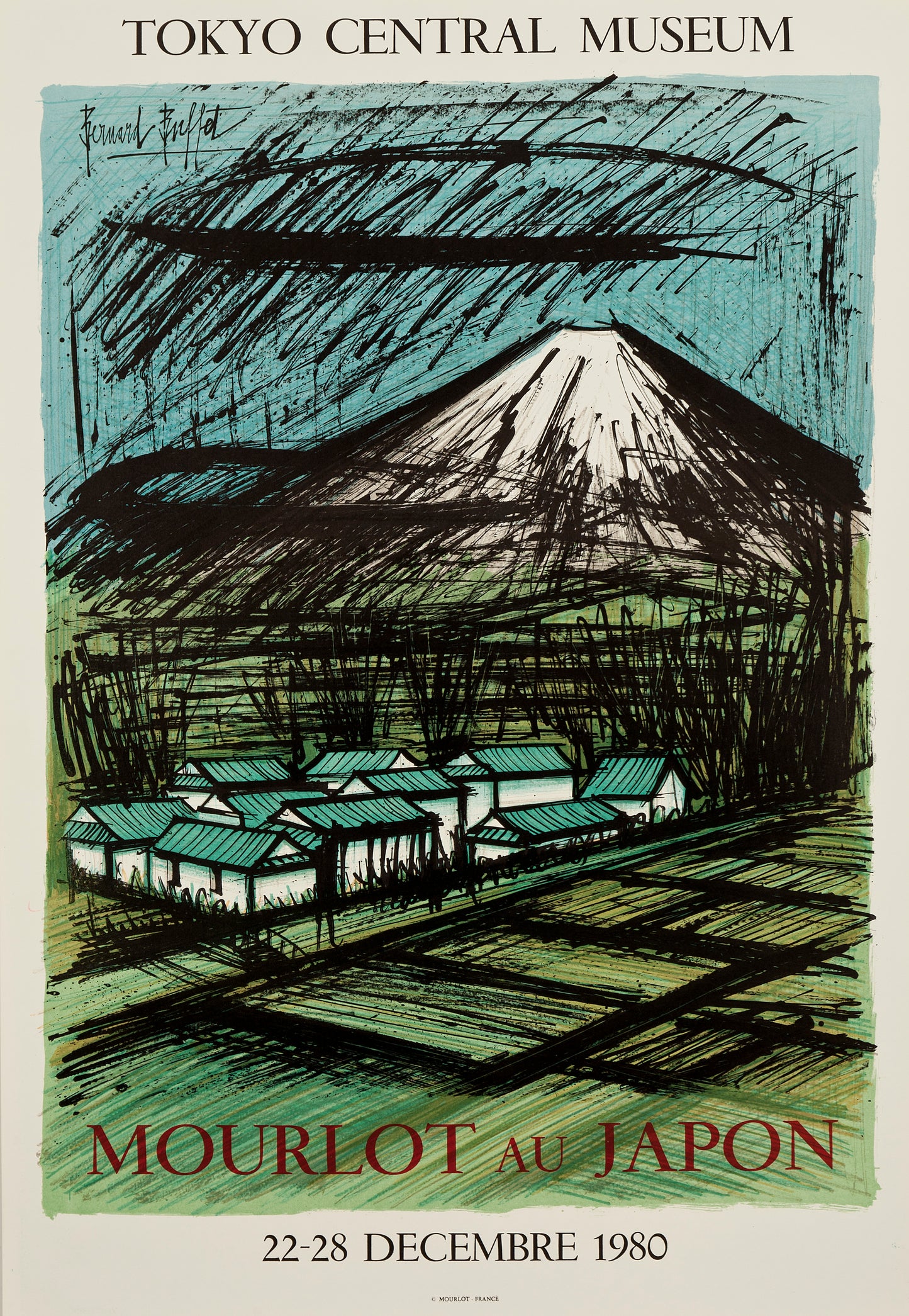 Fuji Yama - Mourlot au Japon by Bernard Buffet, 1980 - Mourlot Editions - Fine_Art - Poster - Lithograph - Wall Art - Vintage - Prints - Original