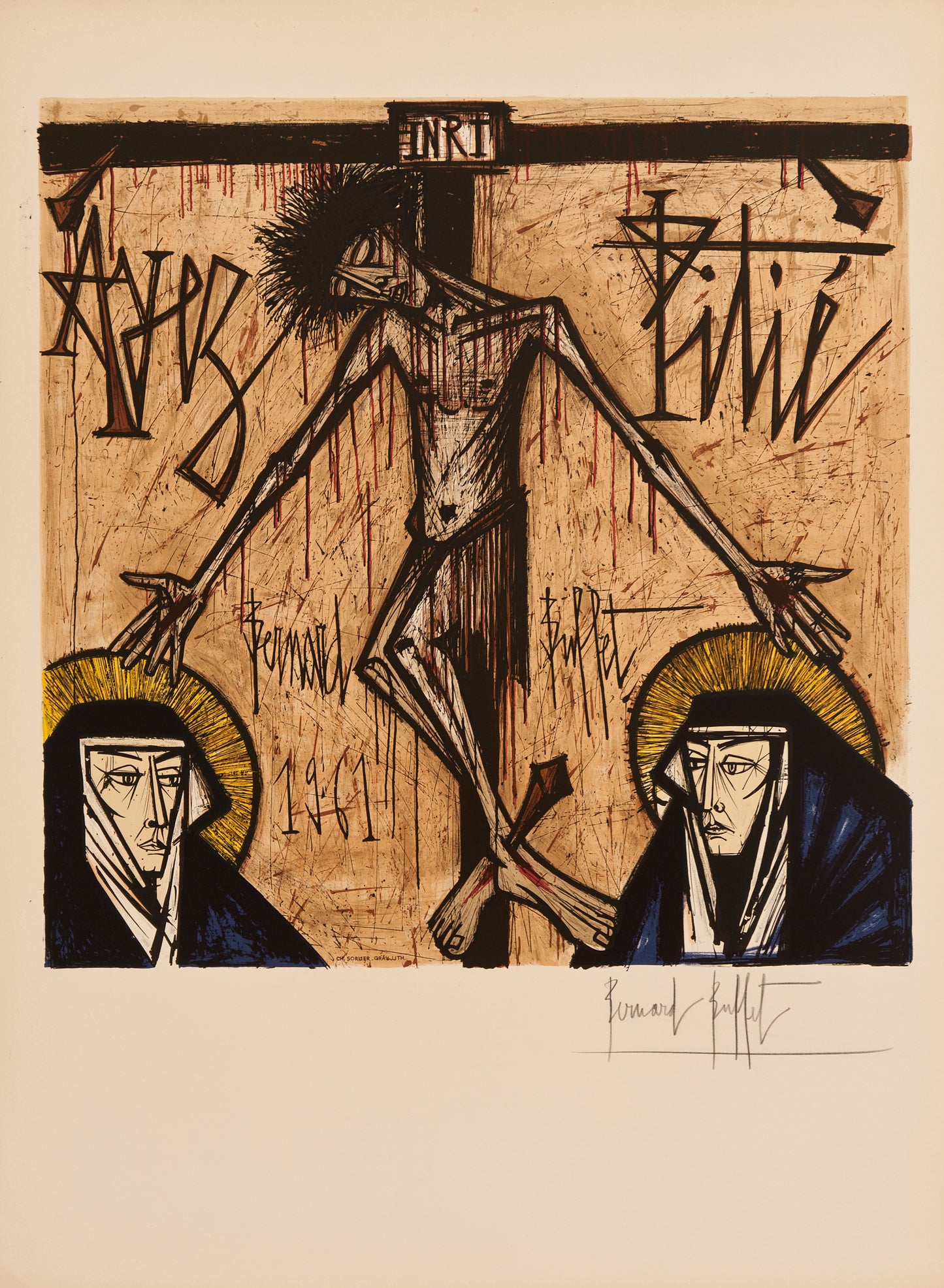 "Ayez Pitié" (after) Bernard Buffet, 1961 - Mourlot Editions - Fine_Art - Poster - Lithograph - Wall Art - Vintage - Prints - Original