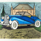 Rolls Royce 1937 Bleue - Mourlot Editions - Fine_Art - Poster - Lithograph - Wall Art - Vintage - Prints - Original