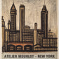 Atelier Mourlot - Bank Street, New York by Bernard Buffet, 1967 - Mourlot Editions - Fine_Art - Poster - Lithograph - Wall Art - Vintage - Prints - Original