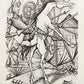 Des Moulins a Vent V (B&W) - Don Quichotte by Bernard Buffet, 1989 - Mourlot Editions - Fine_Art - Poster - Lithograph - Wall Art - Vintage - Prints - Original