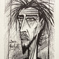 Don Quixote I (B&W) - Don Quichotte by Bernard Buffet, 1989 - Mourlot Editions - Fine_Art - Poster - Lithograph - Wall Art - Vintage - Prints - Original