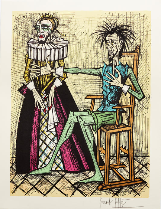 Don Quixote et la Duegne Barbue IX - Don Quichotte by Bernard Buffet, 1989 - Mourlot Editions - Fine_Art - Poster - Lithograph - Wall Art - Vintage - Prints - Original