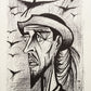 Don Quixote et les Oiseaux X (B&W) - Don Quichotte by Bernard Buffet, 1989 - Mourlot Editions - Fine_Art - Poster - Lithograph - Wall Art - Vintage - Prints - Original