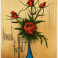 Roses dans un Vase Bleu - Fleurs by Bernard Buffet, 1979 - Mourlot Editions - Fine_Art - Poster - Lithograph - Wall Art - Vintage - Prints - Original