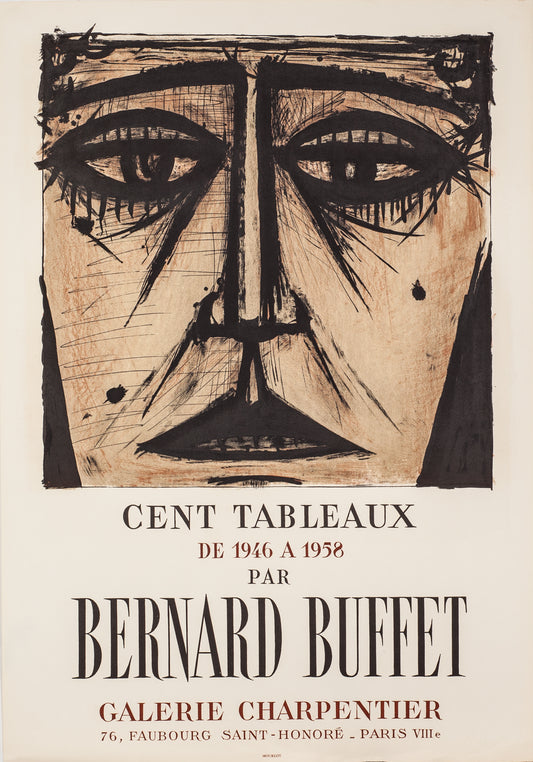 Cent Tableaux, Galerie Charpentier by Bernard Buffet, 1958 - Mourlot Editions - Fine_Art - Poster - Lithograph - Wall Art - Vintage - Prints - Original