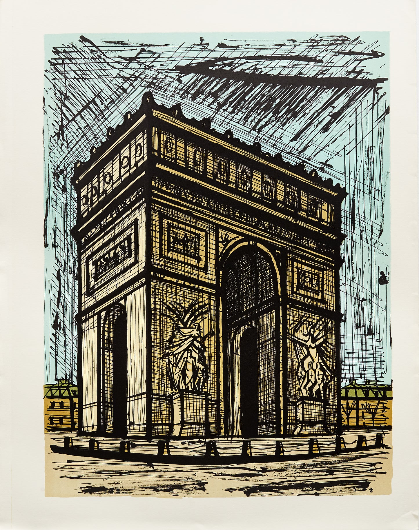 L'Arc de Triomphe by Bernard Buffet - Mourlot Editions - Fine_Art - Poster - Lithograph - Wall Art - Vintage - Prints - Original