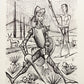 La Rencontre Avec Les Muletiers IV (B&W) - Don Quichotte by Bernard Buffet, 1989 - Mourlot Editions - Fine_Art - Poster - Lithograph - Wall Art - Vintage - Prints - Original