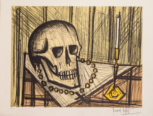 Vanité au Crâne by Bernard Buffet - Mourlot Editions - Fine_Art - Poster - Lithograph - Wall Art - Vintage - Prints - Original