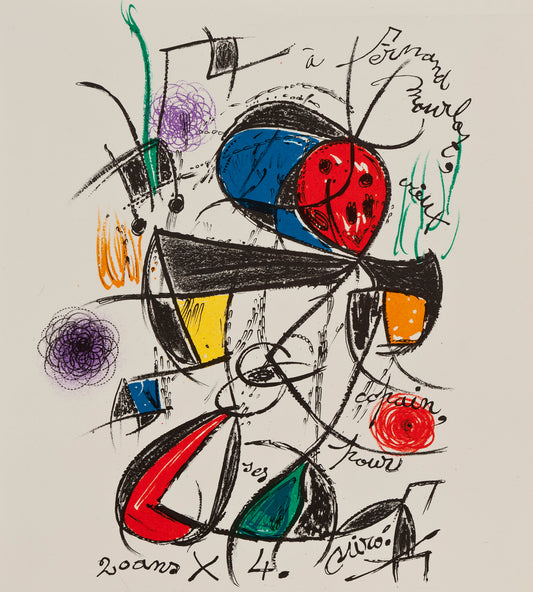 Composition Originale Pour Fernand Mourlot (after) Joan Miro, 1983 - Mourlot Editions - Fine_Art - Poster - Lithograph - Wall Art - Vintage - Prints - Original