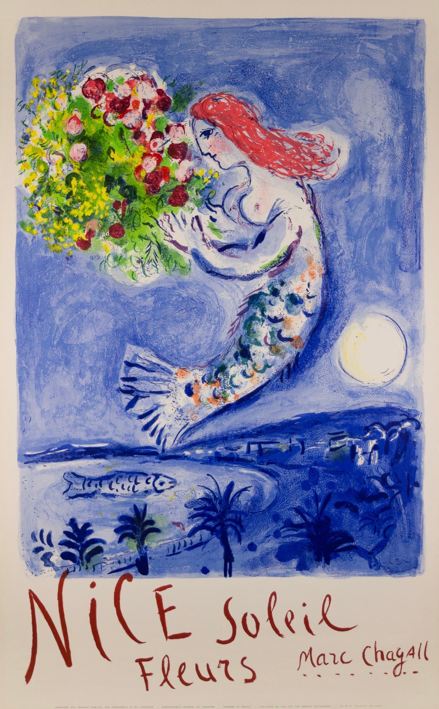 Nice, Soleil Fleurs by Marc Chagall - Mourlot Editions - Fine_Art - Poster - Lithograph - Wall Art - Vintage - Prints - Original