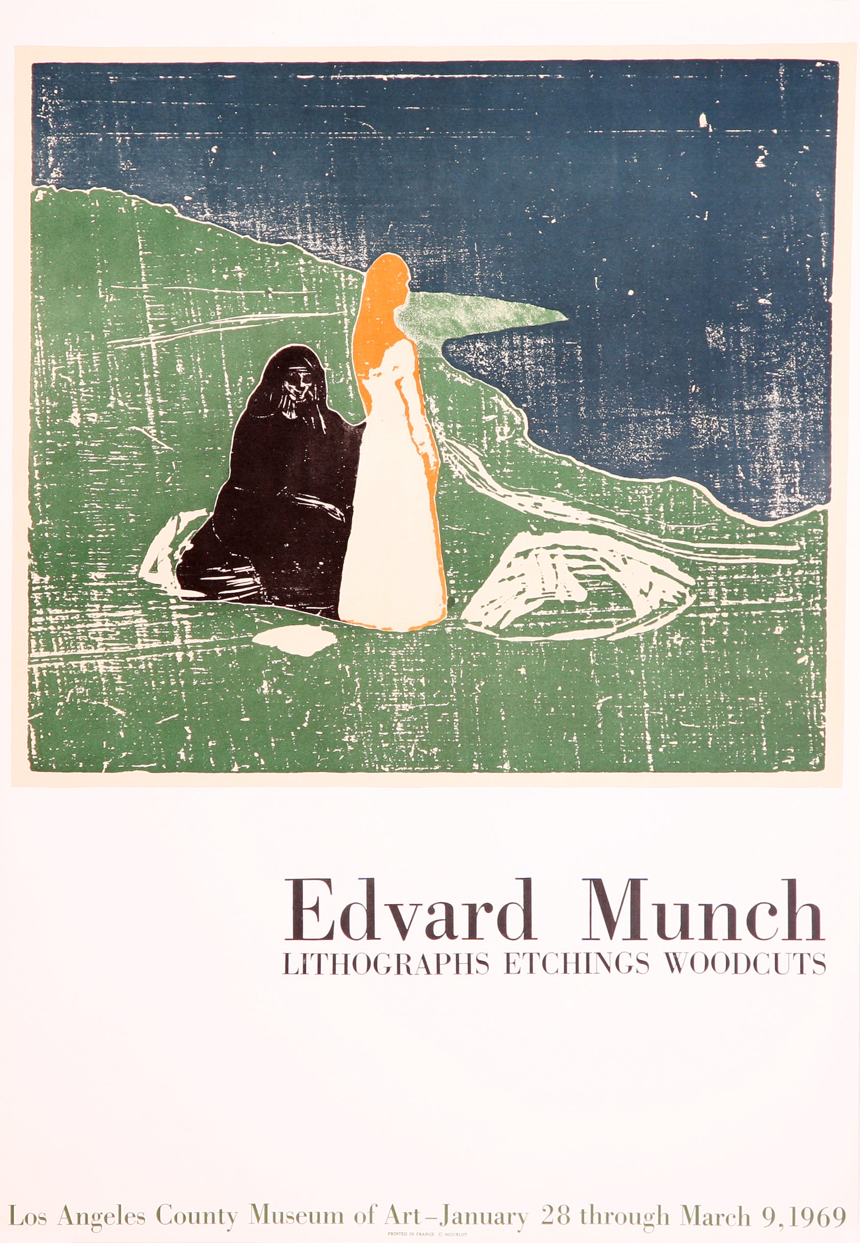 Two Women at the Seashore - LACMA (after) Edvard Munch, 1969 - Mourlot Editions - Fine_Art - Poster - Lithograph - Wall Art - Vintage - Prints - Original