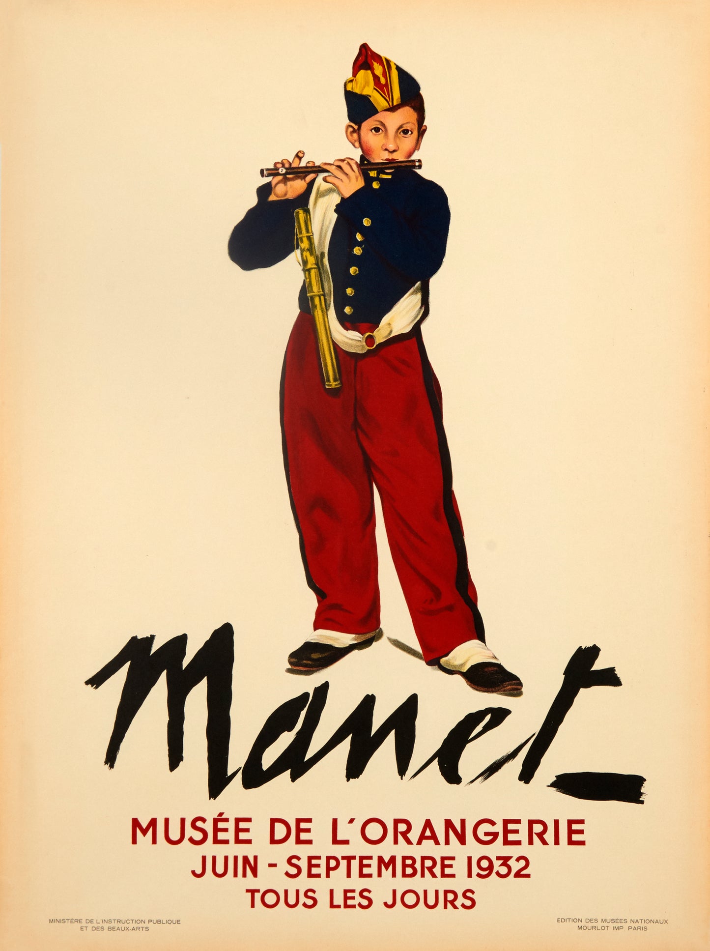 Le Fifre - Musée De L'Orangerie (after) Edouard Manet, 1932 - Mourlot Editions - Fine_Art - Poster - Lithograph - Wall Art - Vintage - Prints - Original