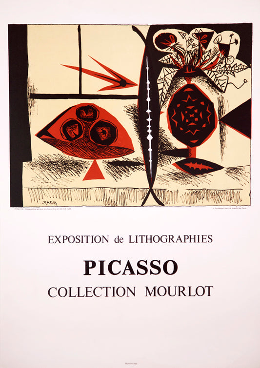 Composition au Vase des Fleurs - Collection Mourlot (after) Pablo Picasso, 1988 - Mourlot Editions - Fine_Art - Poster - Lithograph - Wall Art - Vintage - Prints - Original