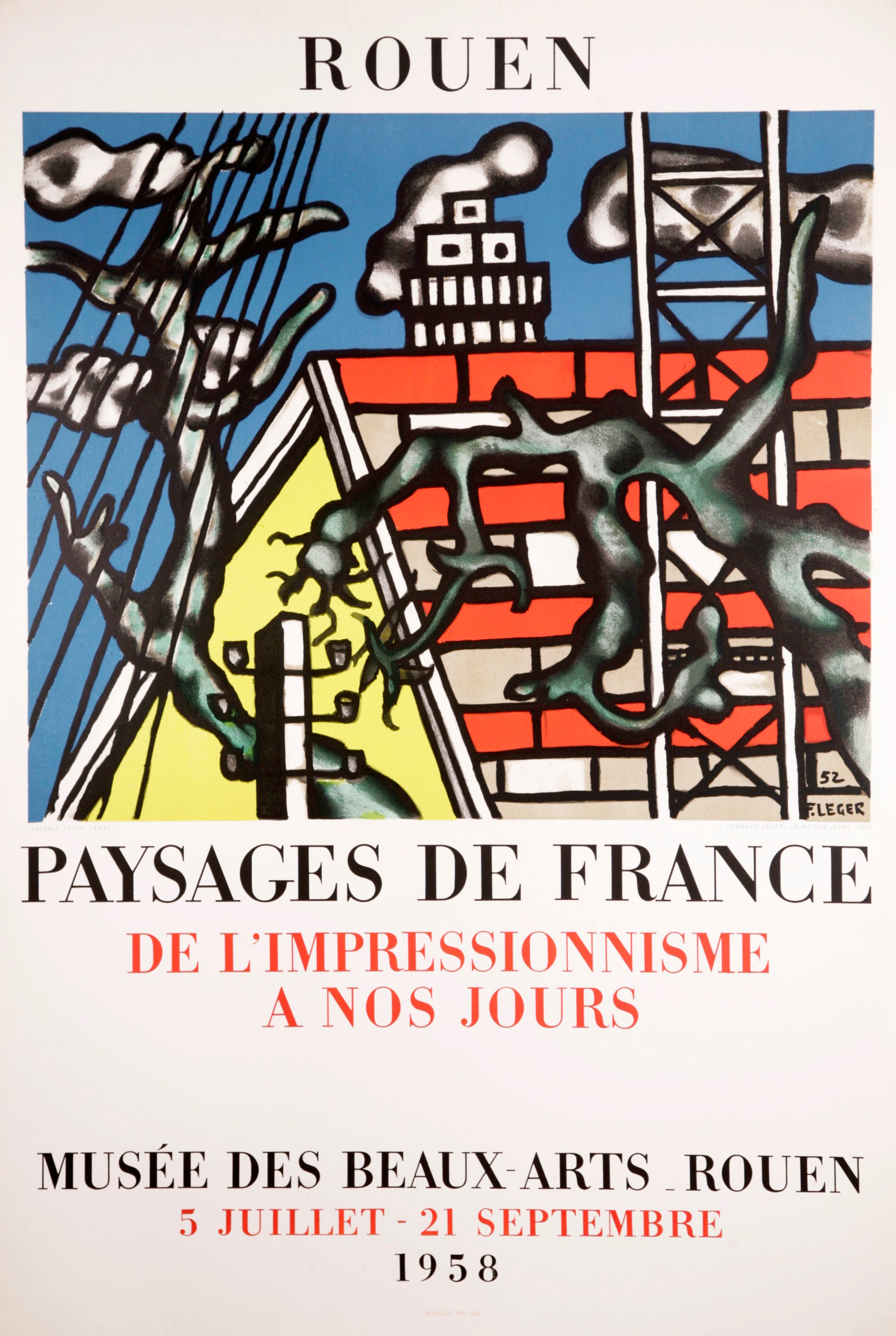Paysages de France - Rouen (after) Fernand Leger, 1958 - Mourlot Editions - Fine_Art - Poster - Lithograph - Wall Art - Vintage - Prints - Original
