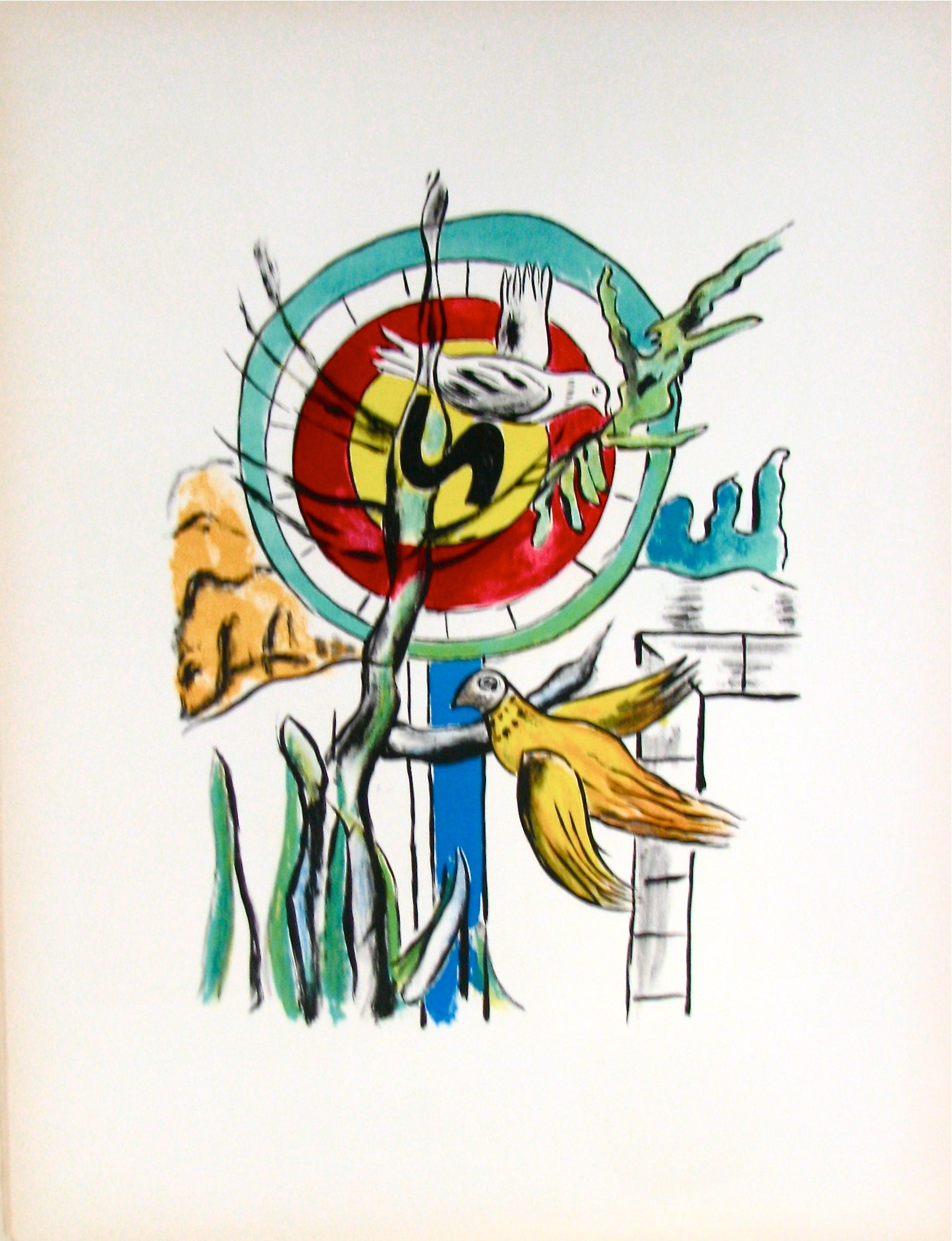 Les Deux Oiseaux - "La Ville" (after) Fernand Leger, 1959 - Mourlot Editions - Fine_Art - Poster - Lithograph - Wall Art - Vintage - Prints - Original