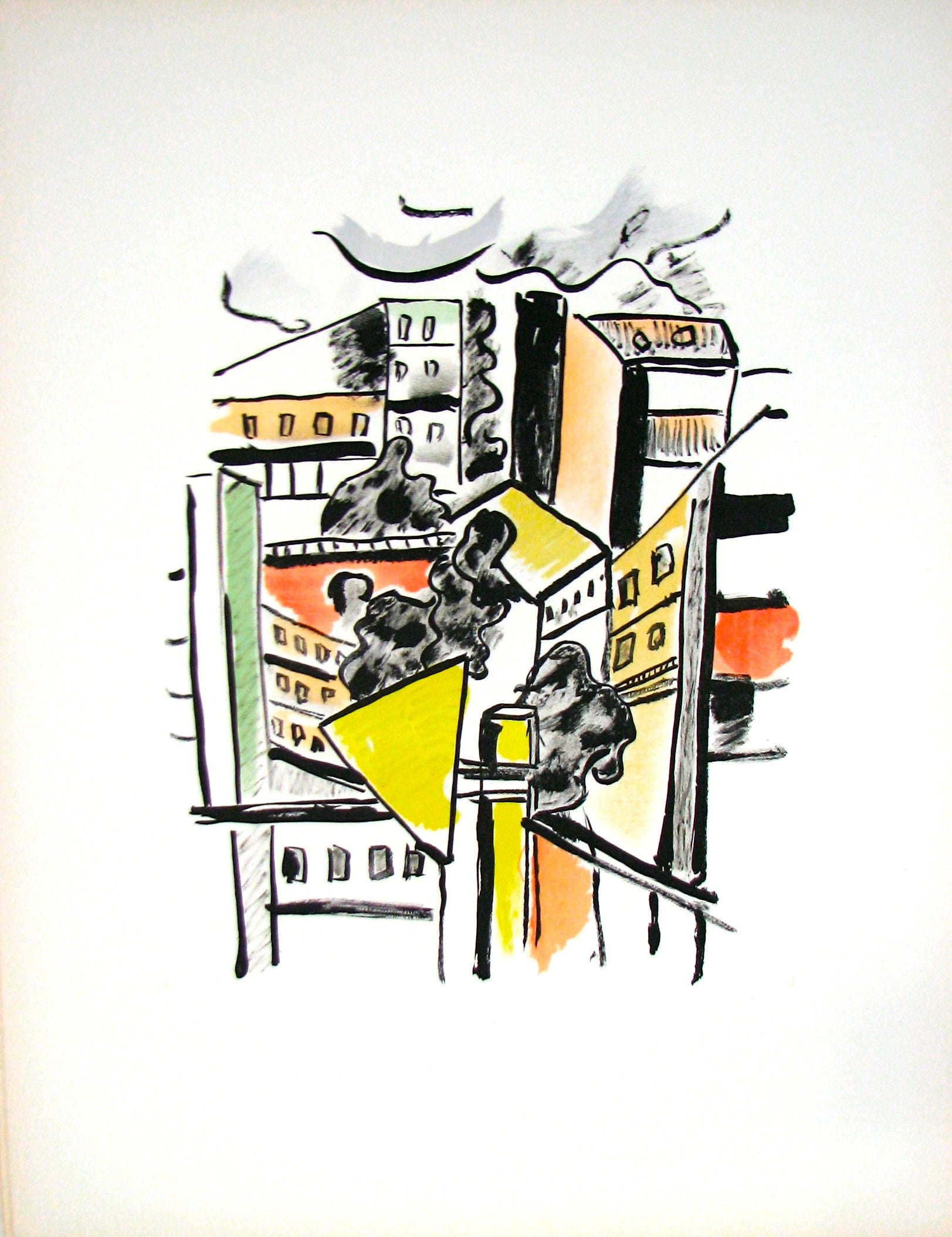 les toits (the roofs) - "La Ville" (after) Fernand Leger. 1959 - Mourlot Editions - Fine_Art - Poster - Lithograph - Wall Art - Vintage - Prints - Original
