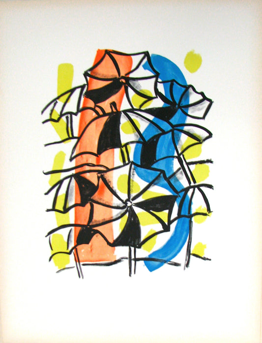 Les Parapluies - "La Ville" (after) Fernand leger, 1959 - Mourlot Editions - Fine_Art - Poster - Lithograph - Wall Art - Vintage - Prints - Original