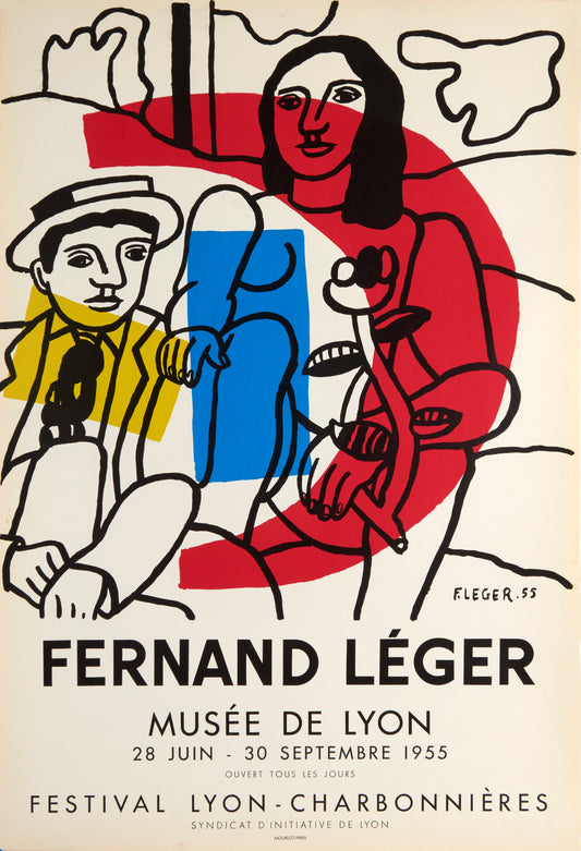 Les Deux Amoureux - Musee de Lyon by Fernand Leger, 1955 - Mourlot Editions - Fine_Art - Poster - Lithograph - Wall Art - Vintage - Prints - Original