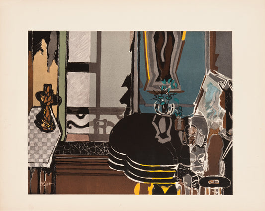 Interieur a la Table Noir (after) Georges Braque, 1949 - Mourlot Editions - Fine_Art - Poster - Lithograph - Wall Art - Vintage - Prints - Original