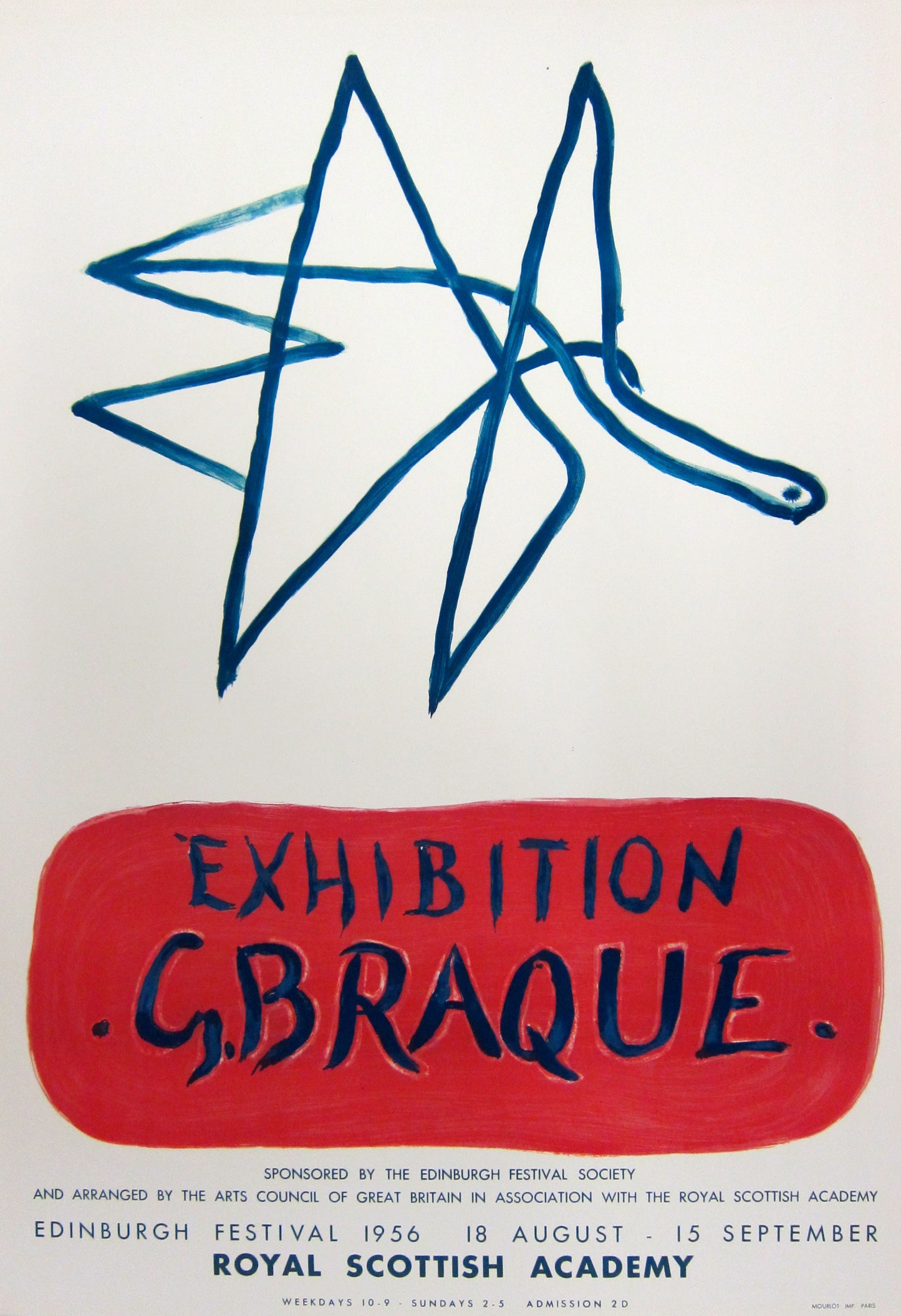 L'oiseau - Royal Scottish Academy (after) Georges Braque, 1956 - Mourlot Editions - Fine_Art - Poster - Lithograph - Wall Art - Vintage - Prints - Original