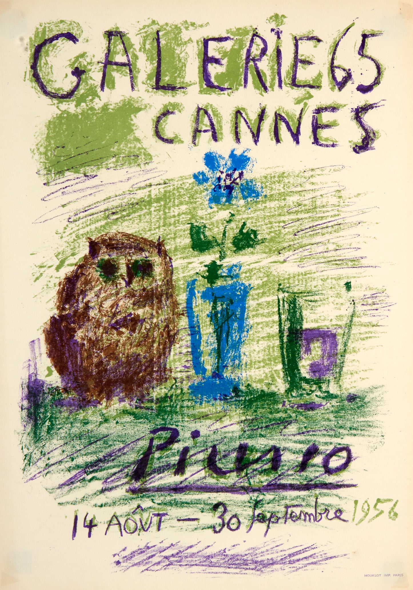 Galerie 65, Cannes by Pablo Picasso - Mourlot Editions - Fine_Art - Poster - Lithograph - Wall Art - Vintage - Prints - Original