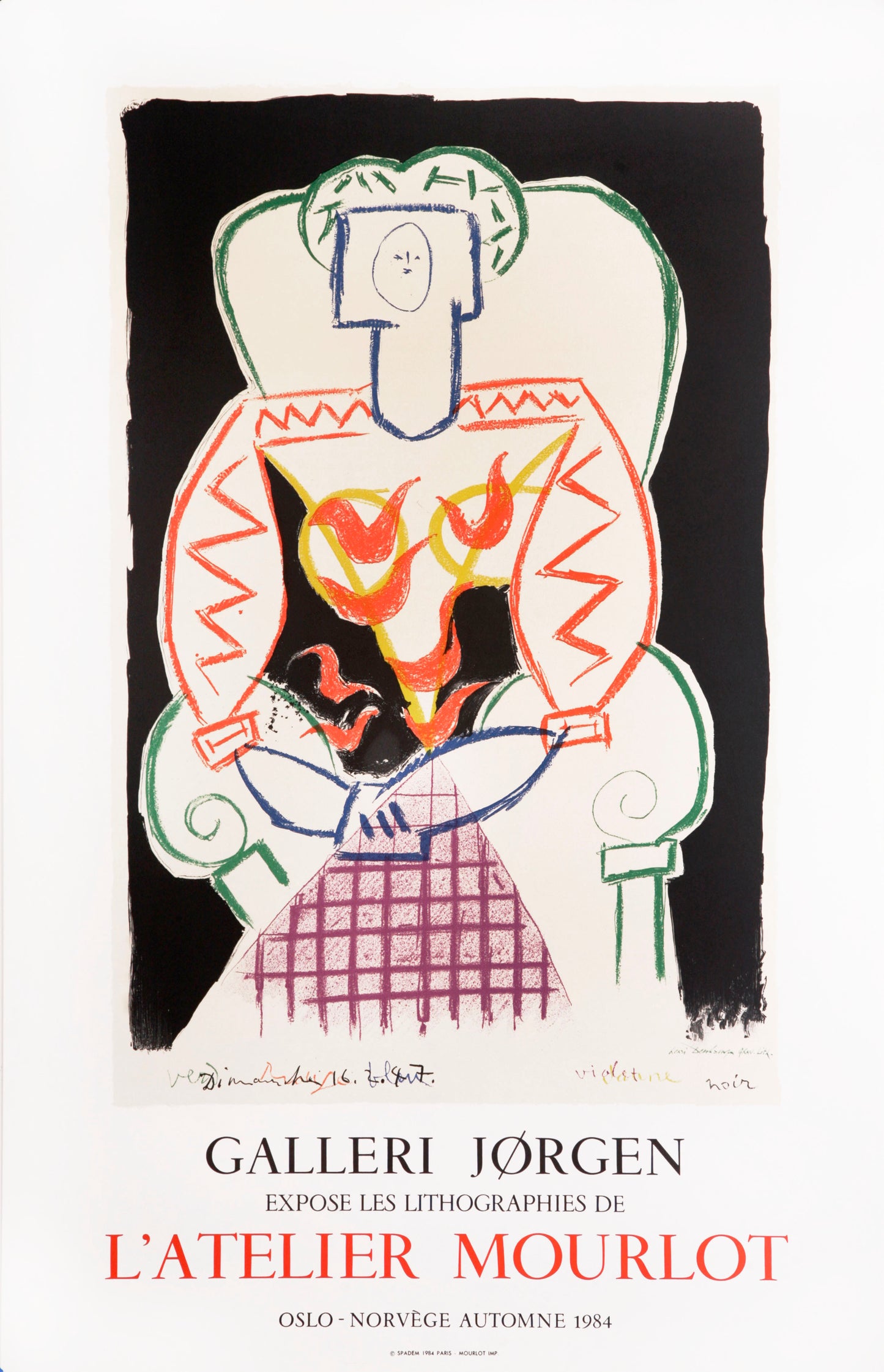 Galerie Jorgen, l'Atelier Mourlot by Pablo Picasso, 1984 - Mourlot Editions - Fine_Art - Poster - Lithograph - Wall Art - Vintage - Prints - Original