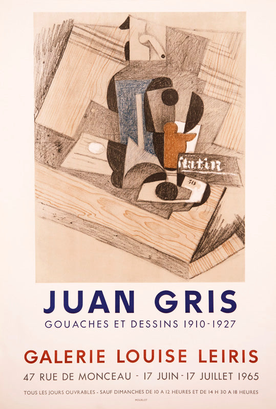 Gouaches et Dessins - Galerie Louise Leiris by Juan Gris, 1965 - Mourlot Editions - Fine_Art - Poster - Lithograph - Wall Art - Vintage - Prints - Original