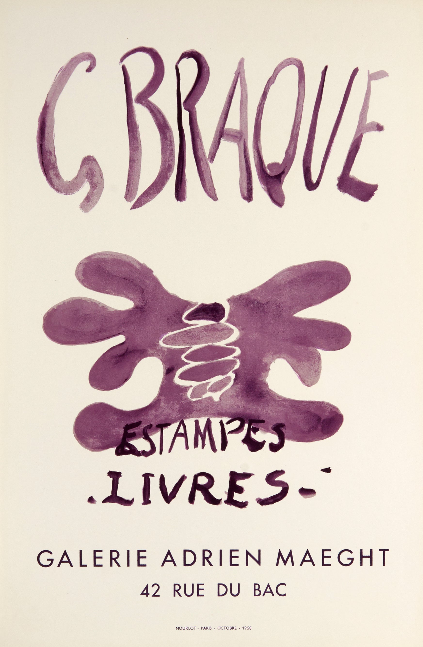 Estampes - Livres by Georges Braque, 1958 - Mourlot Editions - Fine_Art - Poster - Lithograph - Wall Art - Vintage - Prints - Original