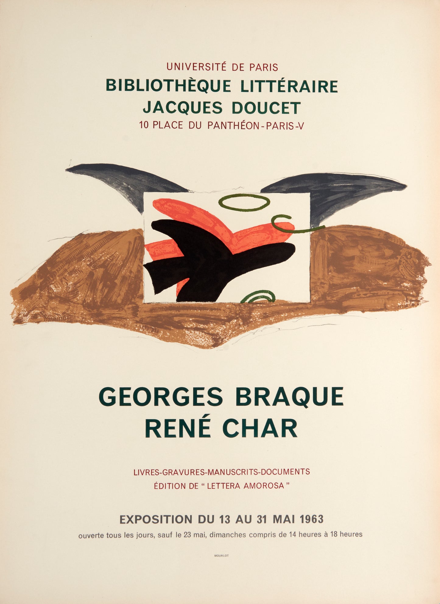 Lettera Amorosa, Jacques Doucet by Georges Braque, 1963 - Mourlot Editions - Fine_Art - Poster - Lithograph - Wall Art - Vintage - Prints - Original