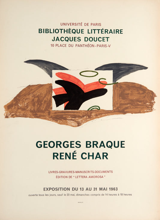 Lettera Amorosa, Jacques Doucet by Georges Braque, 1963 - Mourlot Editions - Fine_Art - Poster - Lithograph - Wall Art - Vintage - Prints - Original