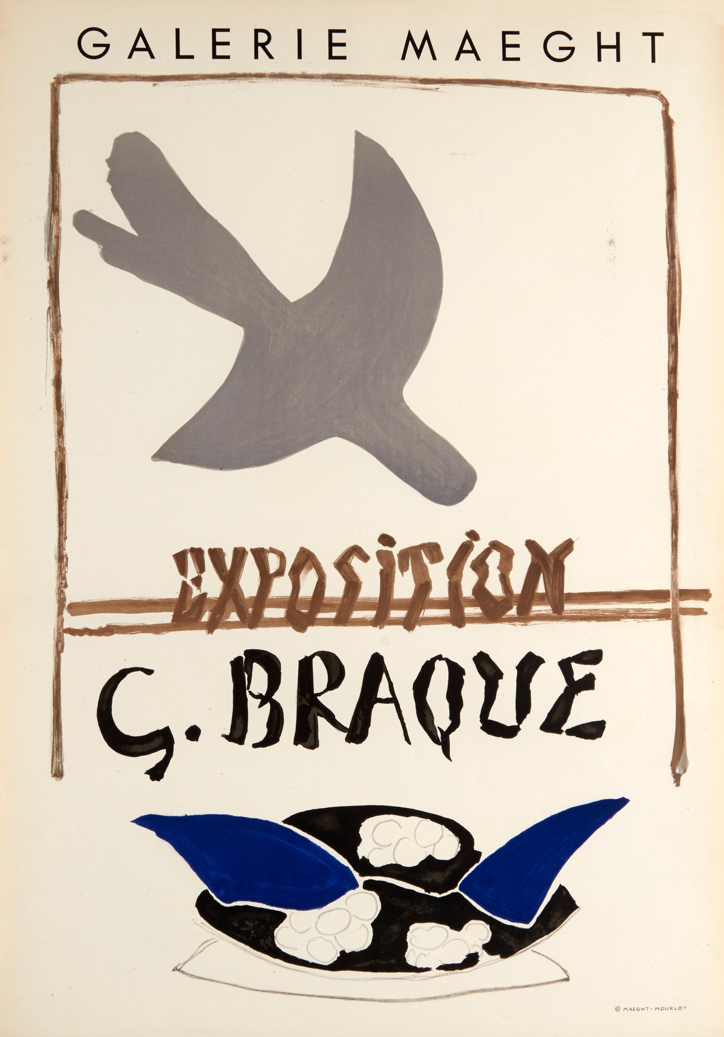 Exposition Braque - Galerie Maeght by Georges Braque, 1959 - Mourlot Editions - Fine_Art - Poster - Lithograph - Wall Art - Vintage - Prints - Original