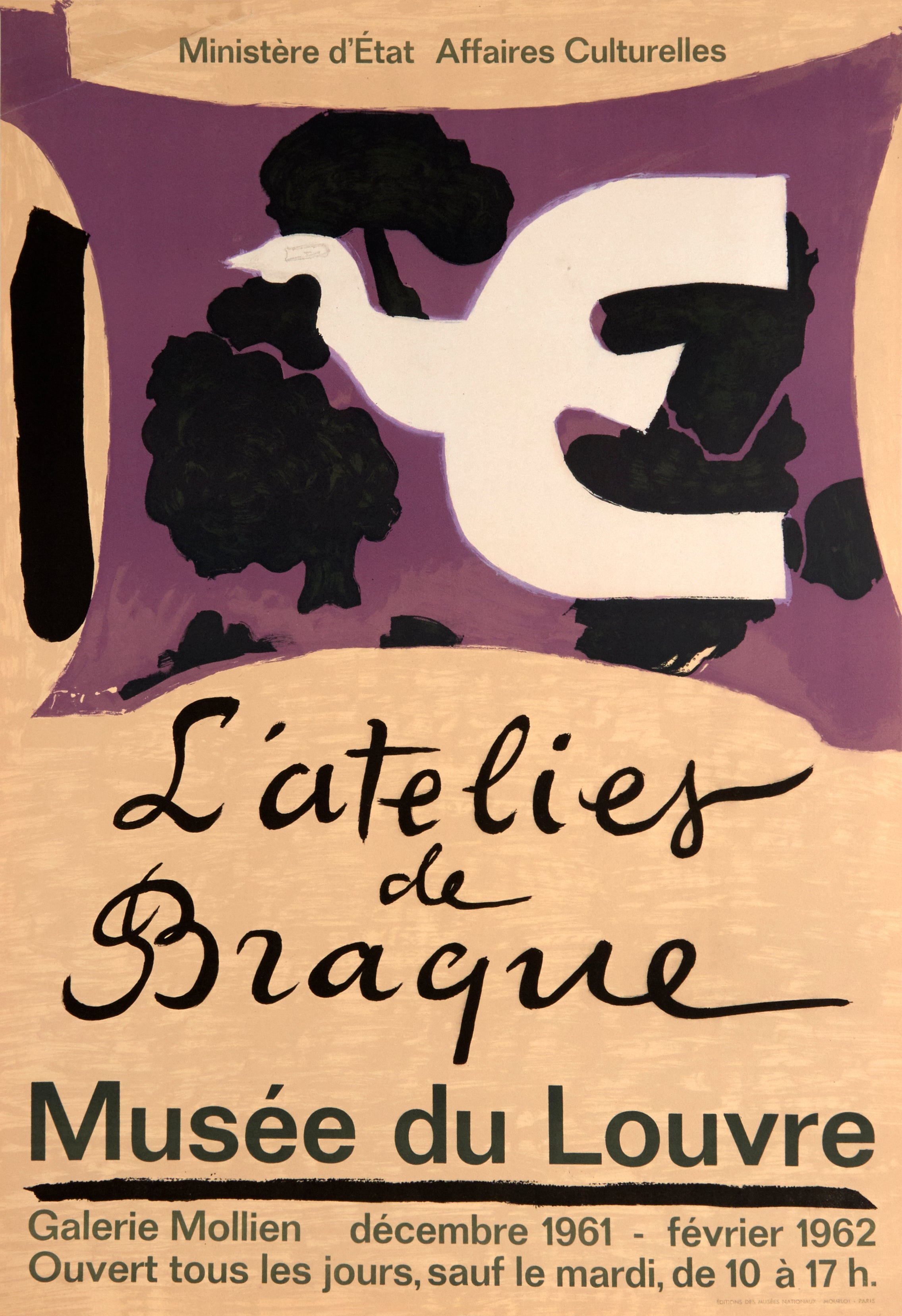 L'atelier de Braque - Musee du Louvre by Georges Braque, 1961