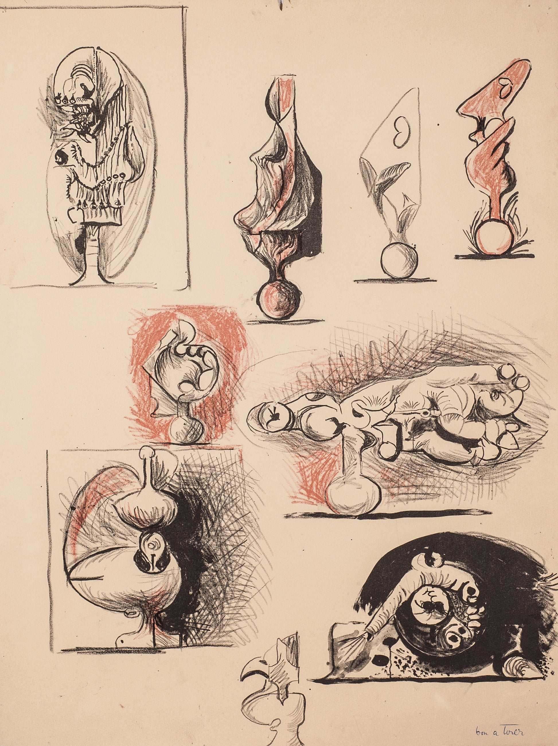 Sheet of Studies Organic Forms by Graham Sutherland - Mourlot Editions - Fine_Art - Poster - Lithograph - Wall Art - Vintage - Prints - Original