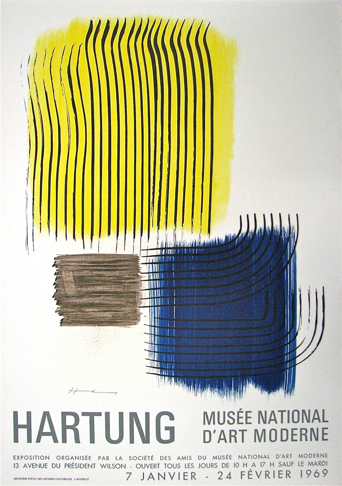 Musee National d'art Moderne by Hans Hartung, 1969 - Mourlot Editions - Fine_Art - Poster - Lithograph - Wall Art - Vintage - Prints - Original
