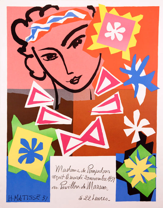 Madame de Pompadour (after) Henri Matisse, 1995 - Mourlot Editions - Fine_Art - Poster - Lithograph - Wall Art - Vintage - Prints - Original