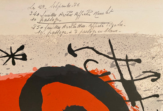Lezard aux Plumes d'Or by Joan Miro, 1971 - Mourlot Editions - Fine_Art - Poster - Lithograph - Wall Art - Vintage - Prints - Original