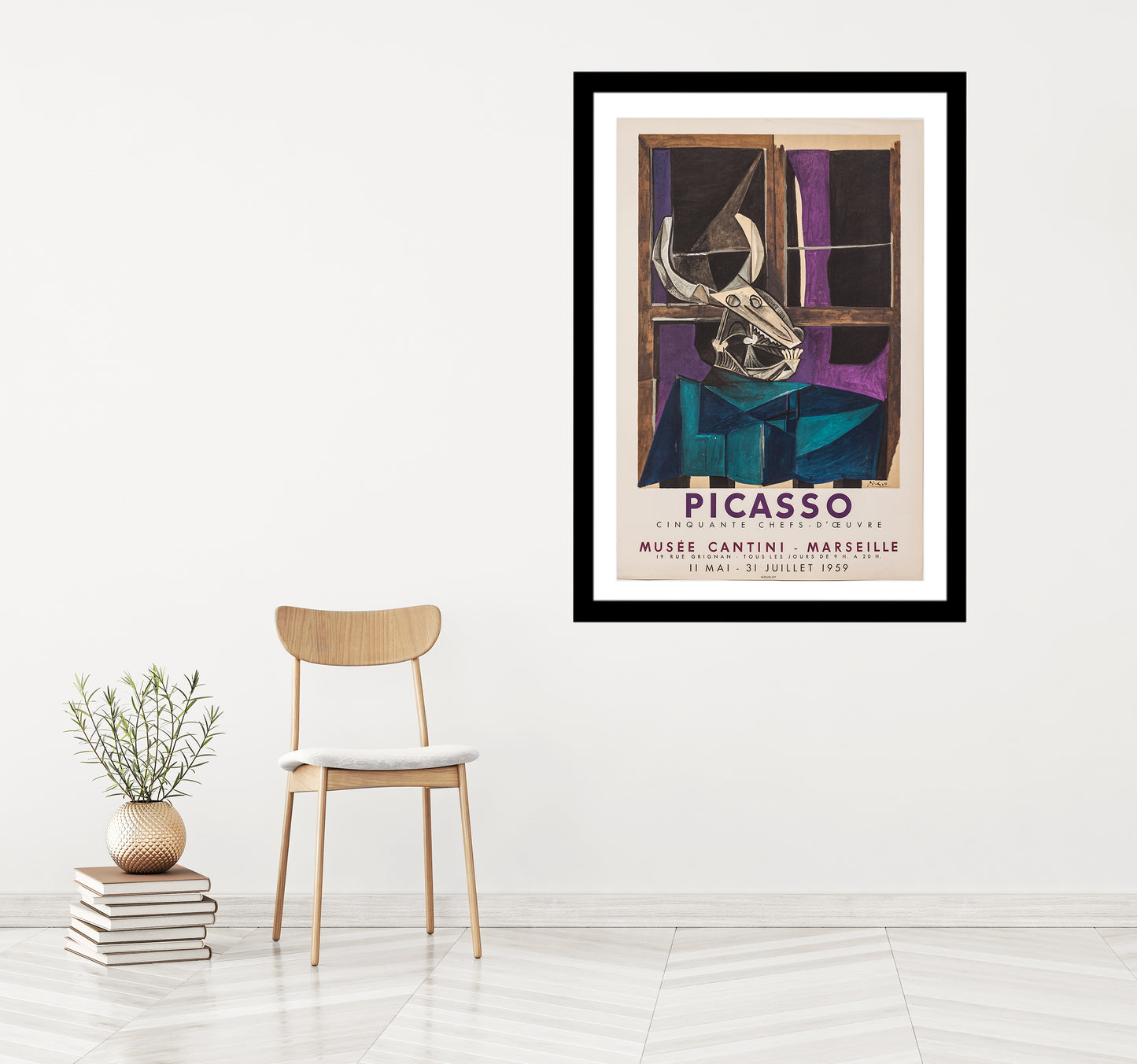 Nature Morte au Crane de Taureau - Musée Cantini (after) Pablo Picasso, 1959 - Mourlot Editions - Fine_Art - Poster - Lithograph - Wall Art - Vintage - Prints - Original