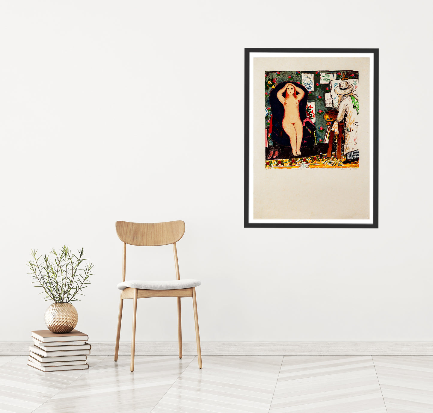 Målaren och flickan by Lennart Jirlow - Mourlot Editions - Fine_Art - Poster - Lithograph - Wall Art - Vintage - Prints - Original