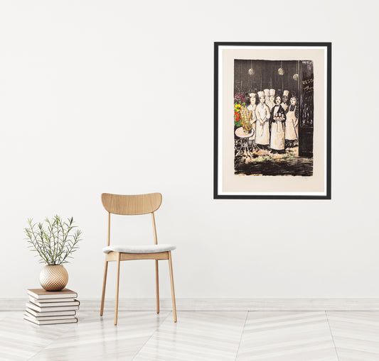 I restaurangdörren by Lennart Jirlow - Mourlot Editions - Fine_Art - Poster - Lithograph - Wall Art - Vintage - Prints - Original