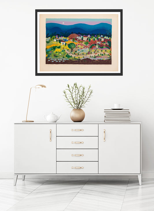 Da blå bergen by Lennart Jirlow - Mourlot Editions - Fine_Art - Poster - Lithograph - Wall Art - Vintage - Prints - Original