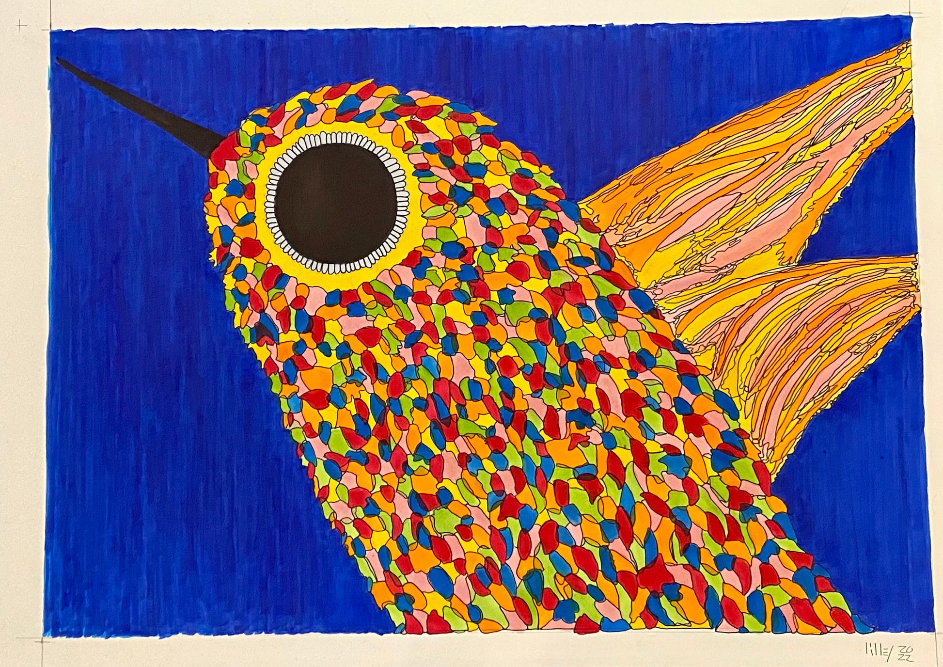 Humming Bird Reeves by Richard Lilley - Mourlot Editions - Fine_Art - Poster - Lithograph - Wall Art - Vintage - Prints - Original