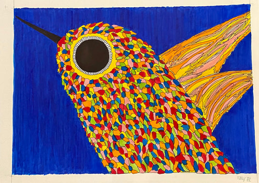 Humming Bird Reeves by Richard Lilley - Mourlot Editions - Fine_Art - Poster - Lithograph - Wall Art - Vintage - Prints - Original