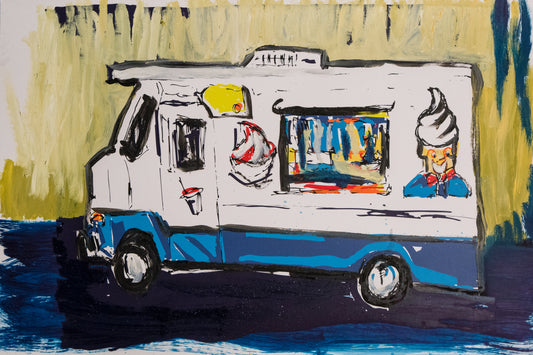 Ice Cream Truck 8 by M. Schorr - Mourlot Editions - Fine_Art - Poster - Lithograph - Wall Art - Vintage - Prints - Original