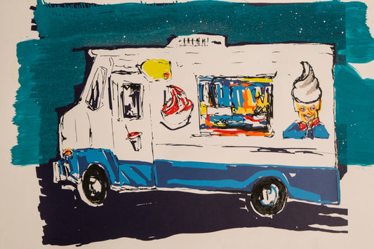 Ice Cream Truck 9 by M. Schorr - Mourlot Editions - Fine_Art - Poster - Lithograph - Wall Art - Vintage - Prints - Original