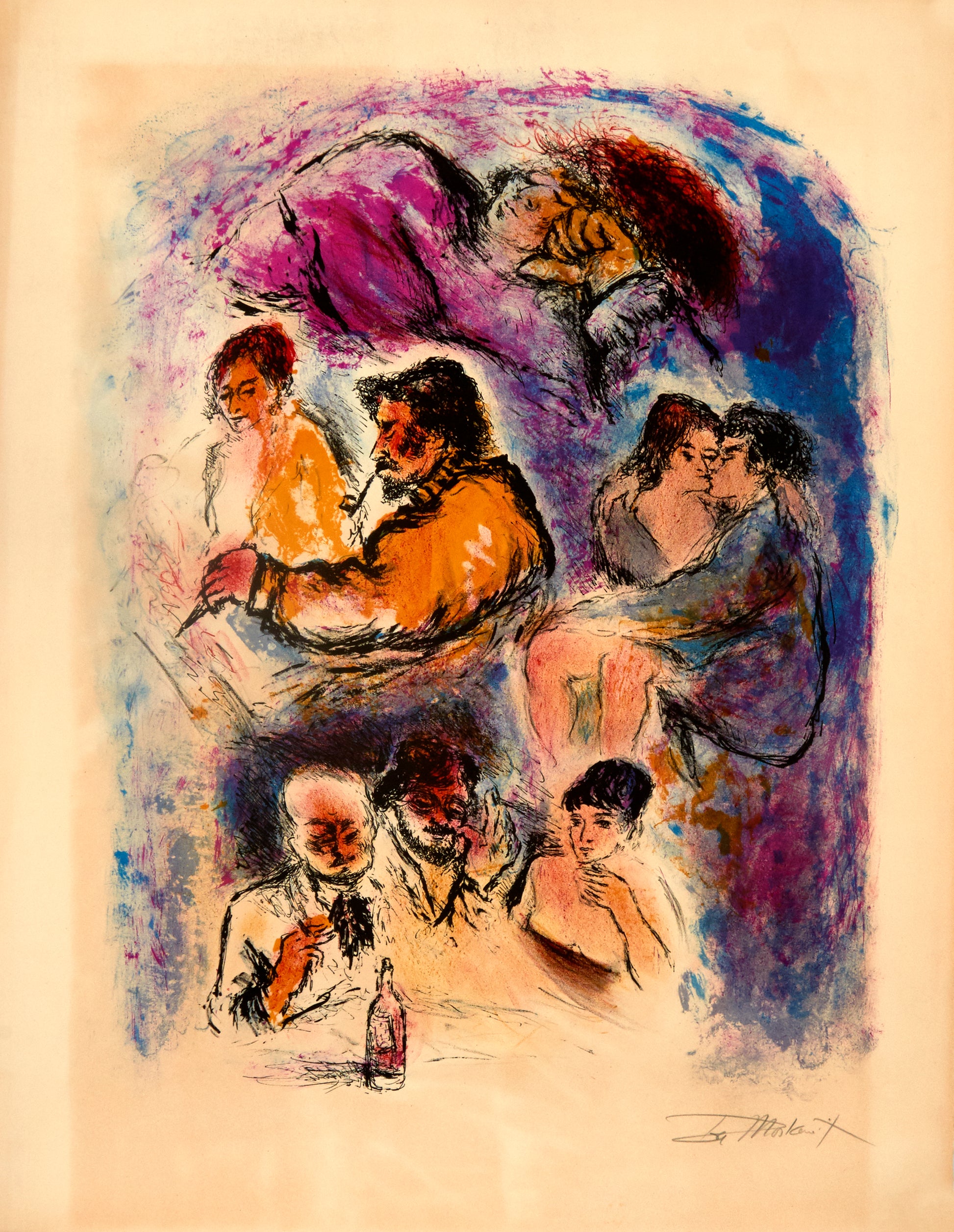 Judaica by Ira Moskowitz - Mourlot Editions - Fine_Art - Poster - Lithograph - Wall Art - Vintage - Prints - Original