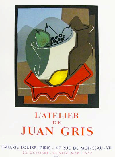 L'Atelier de Juan Gris - Galerie Louise Leiris (after) Juan Gris, 1957 - Mourlot Editions - Fine_Art - Poster - Lithograph - Wall Art - Vintage - Prints - Original