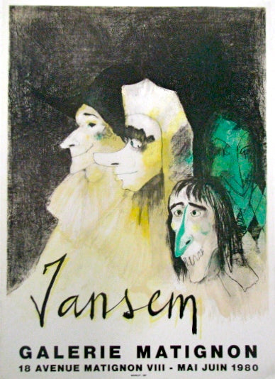 Galerie Matignon by Jean Jansem, 1980 - Mourlot Editions - Fine_Art - Poster - Lithograph - Wall Art - Vintage - Prints - Original