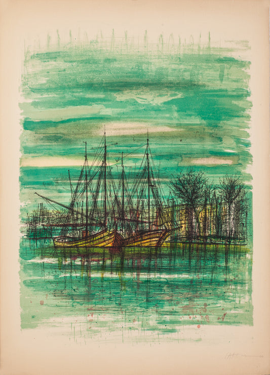 Port by Jean Carzou - Mourlot Editions - Fine_Art - Poster - Lithograph - Wall Art - Vintage - Prints - Original